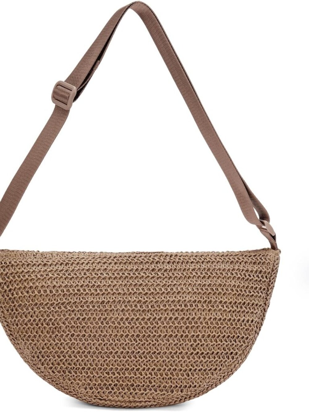 Straw Crossbody Bag for Women Woven Crescent Beach Bags Summer Shoulder Purses H